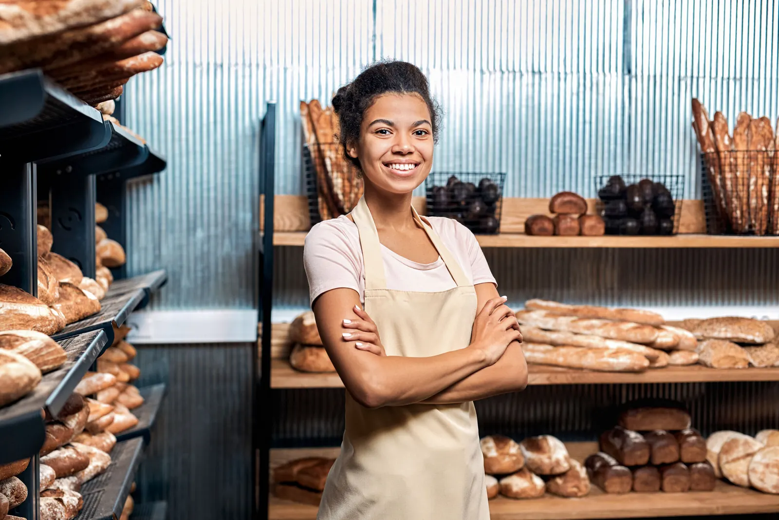 Bakery owner in her shop