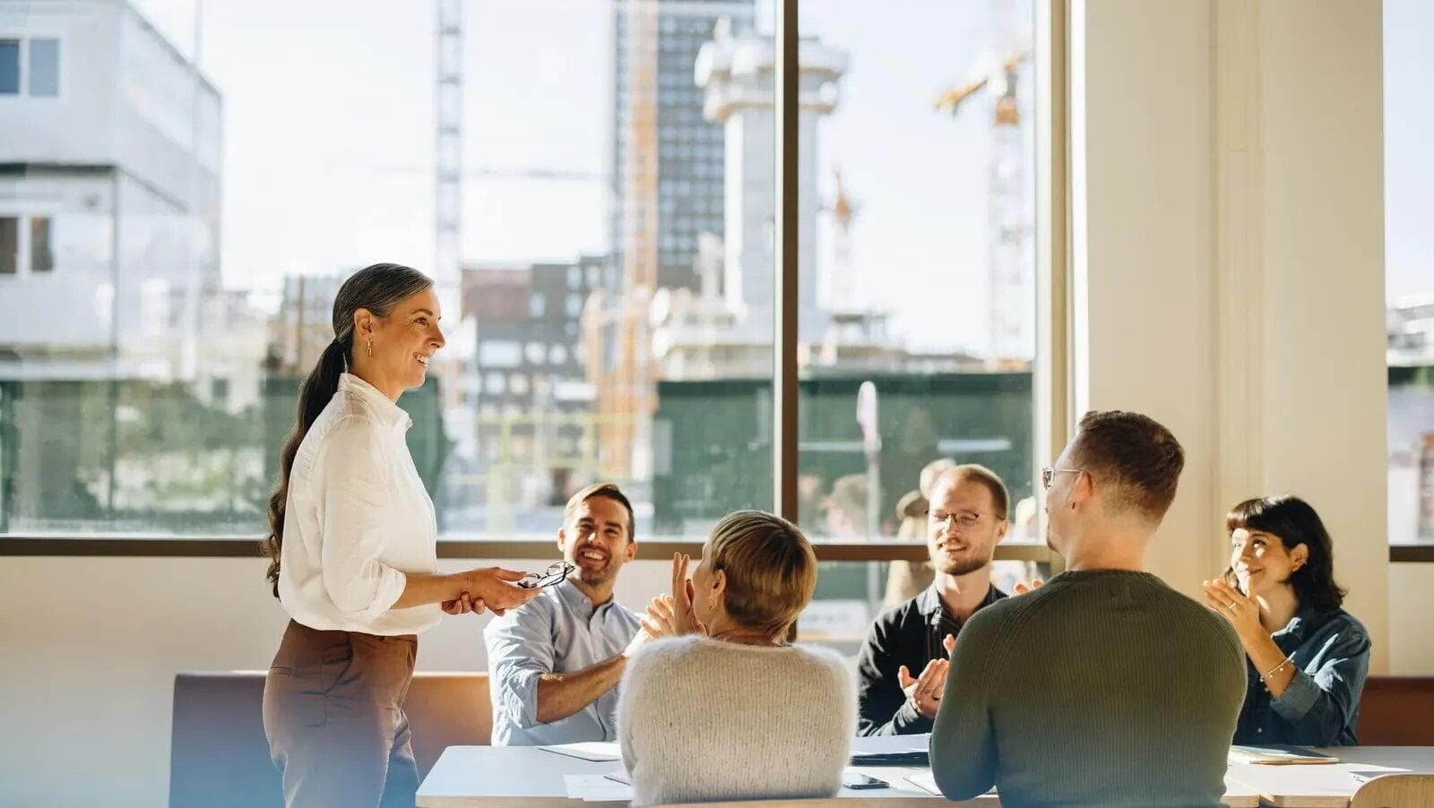 Development team meeting in a creative office