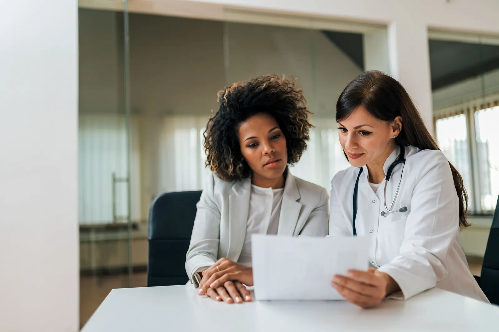 Doctor reviewing results with a patient
