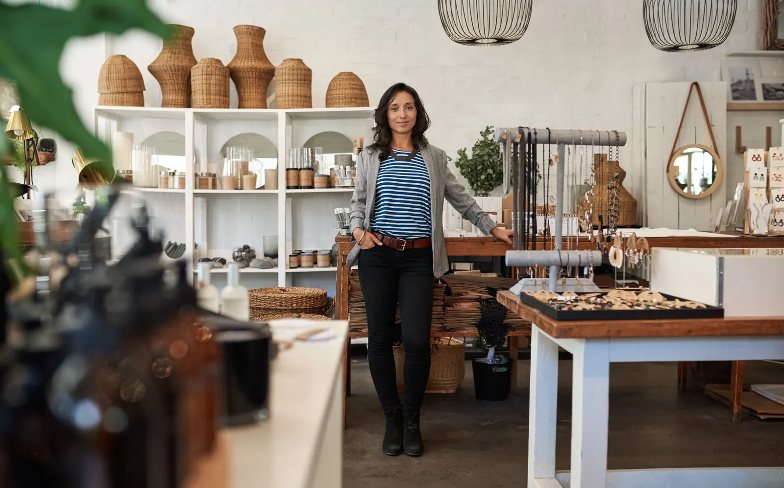 Owner in her home-goods store