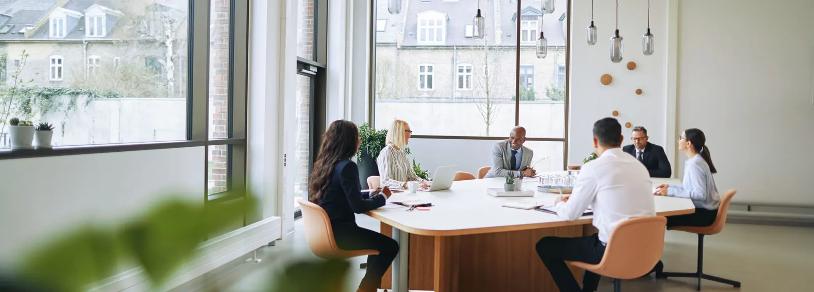 Team meeting at a boardroom table