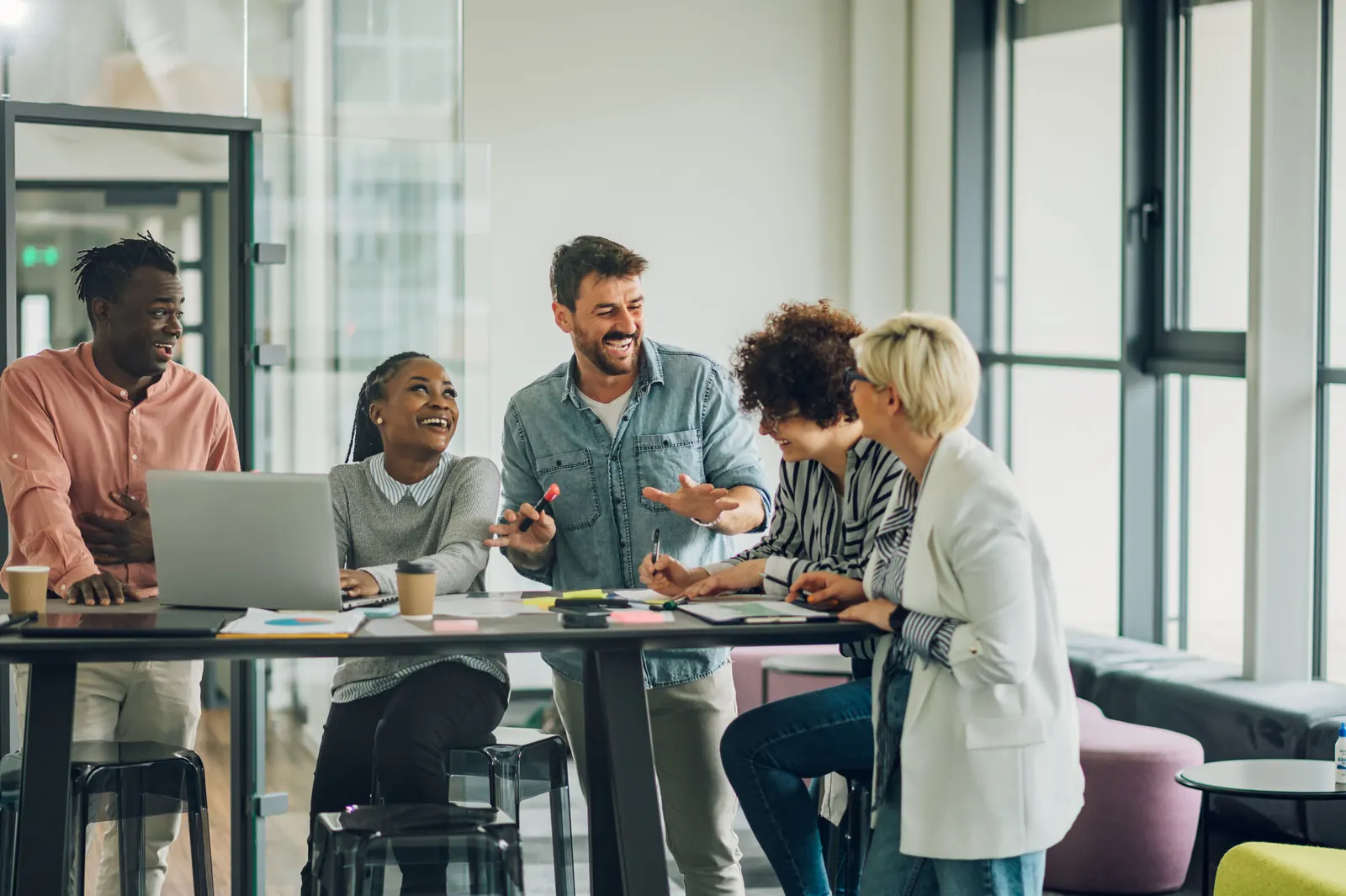 Team meeting in an office